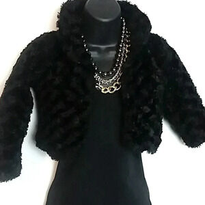 Disney Princess Faux Fur Luxury Black Girls Jacket